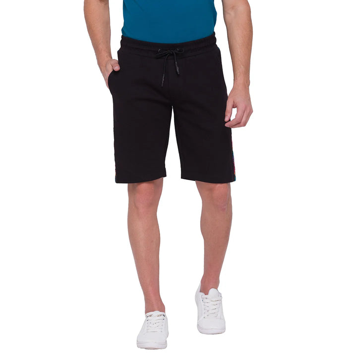 Black Regular Fit Shorts For Men By Being Human Clothing