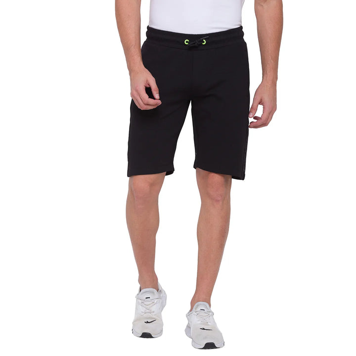 Black Regular Fit Shorts For Men By Being Human Clothing