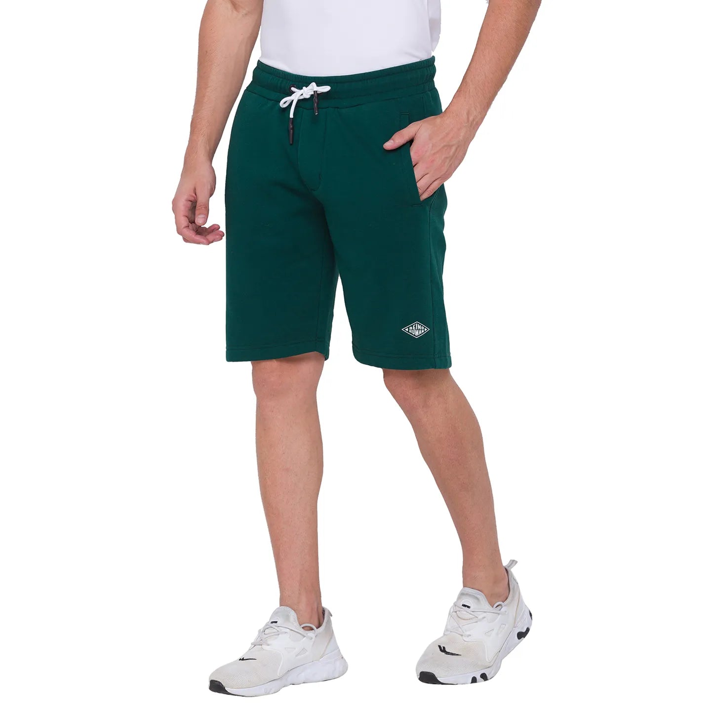 Being Human Clothing Men Regular Fit Shorts-Olive