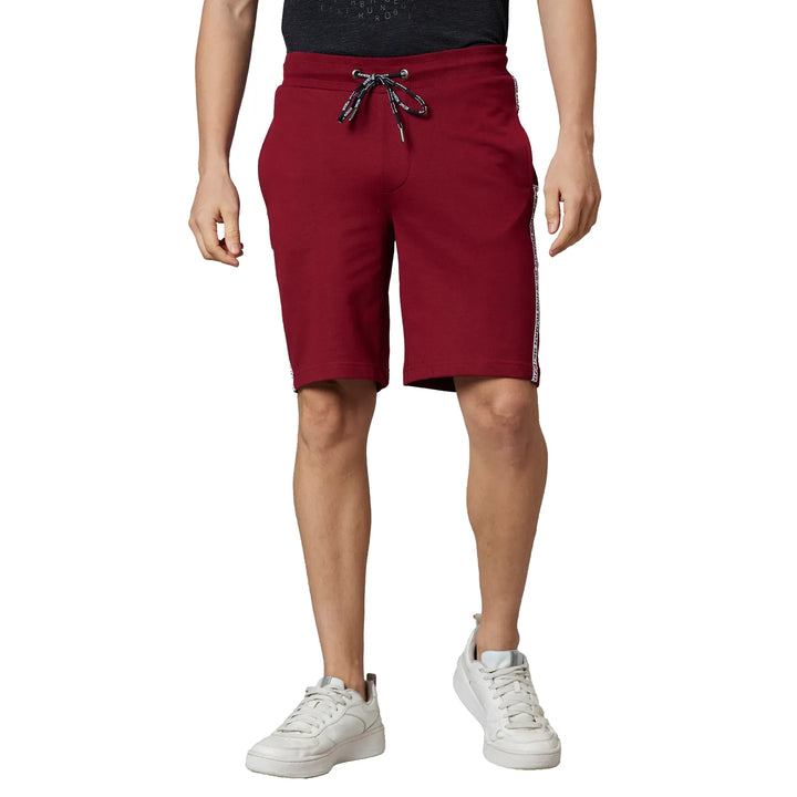 Red Regular Fit Shorts For Men By Being Human Clothing