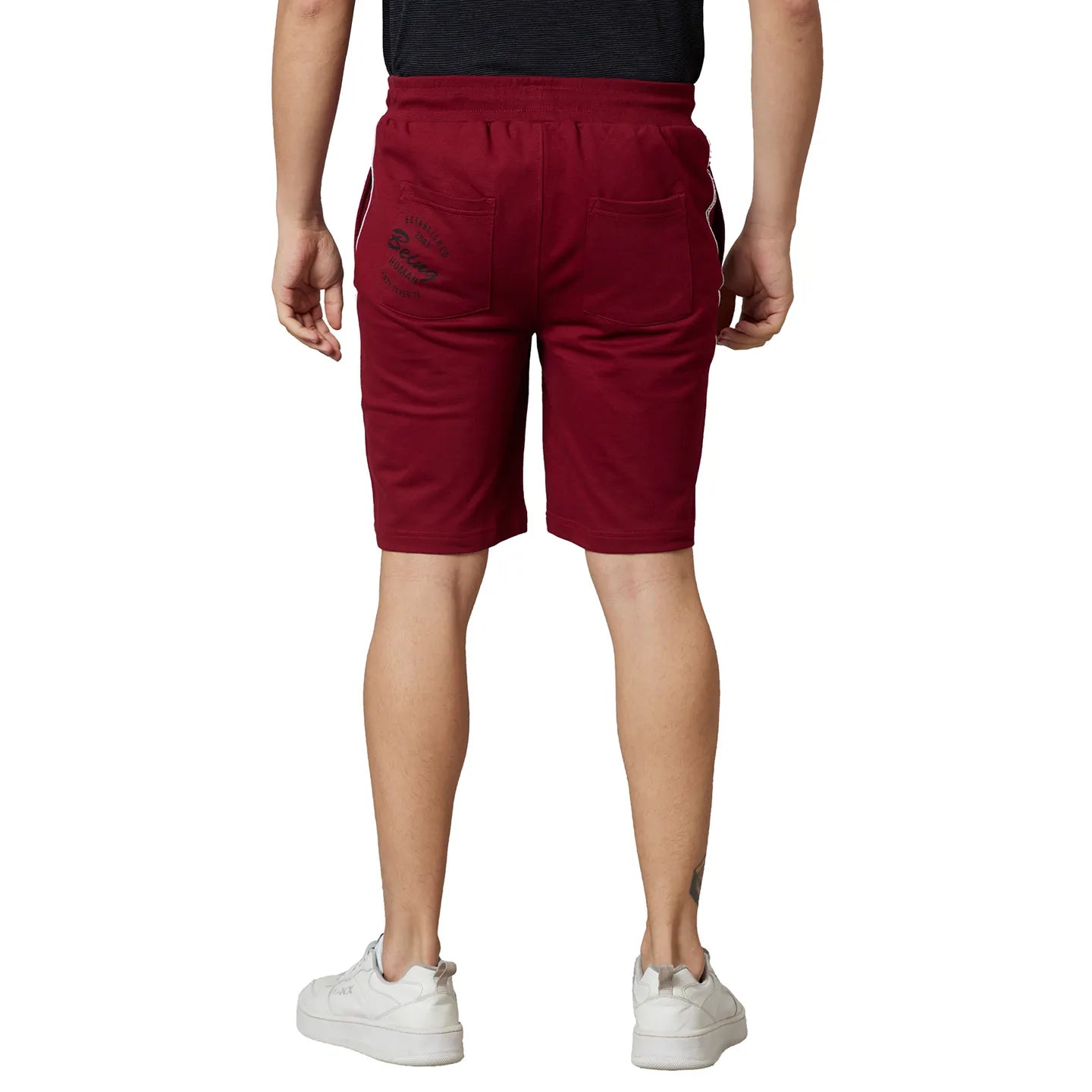 Being Human Clothing Men Regular Fit Shorts-Pomogranate