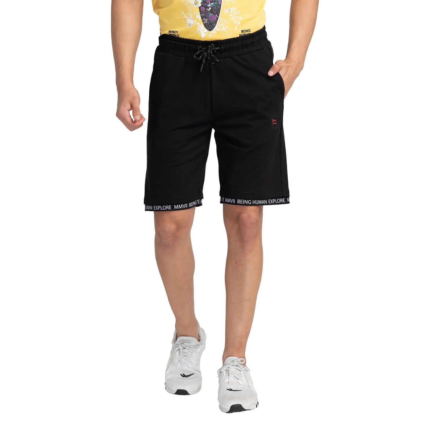 Being Human Clothing Men Regular Fit Shorts-Black