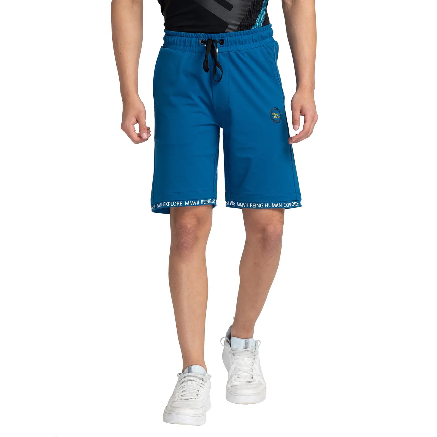 Being Human Clothing Men Regular Fit Shorts-Blue Coral