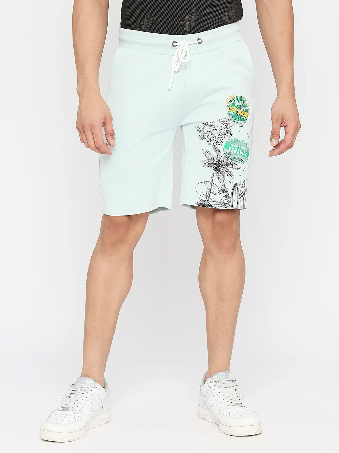 Being Human Clothing Men Regular Fit Shorts-Blue Coral