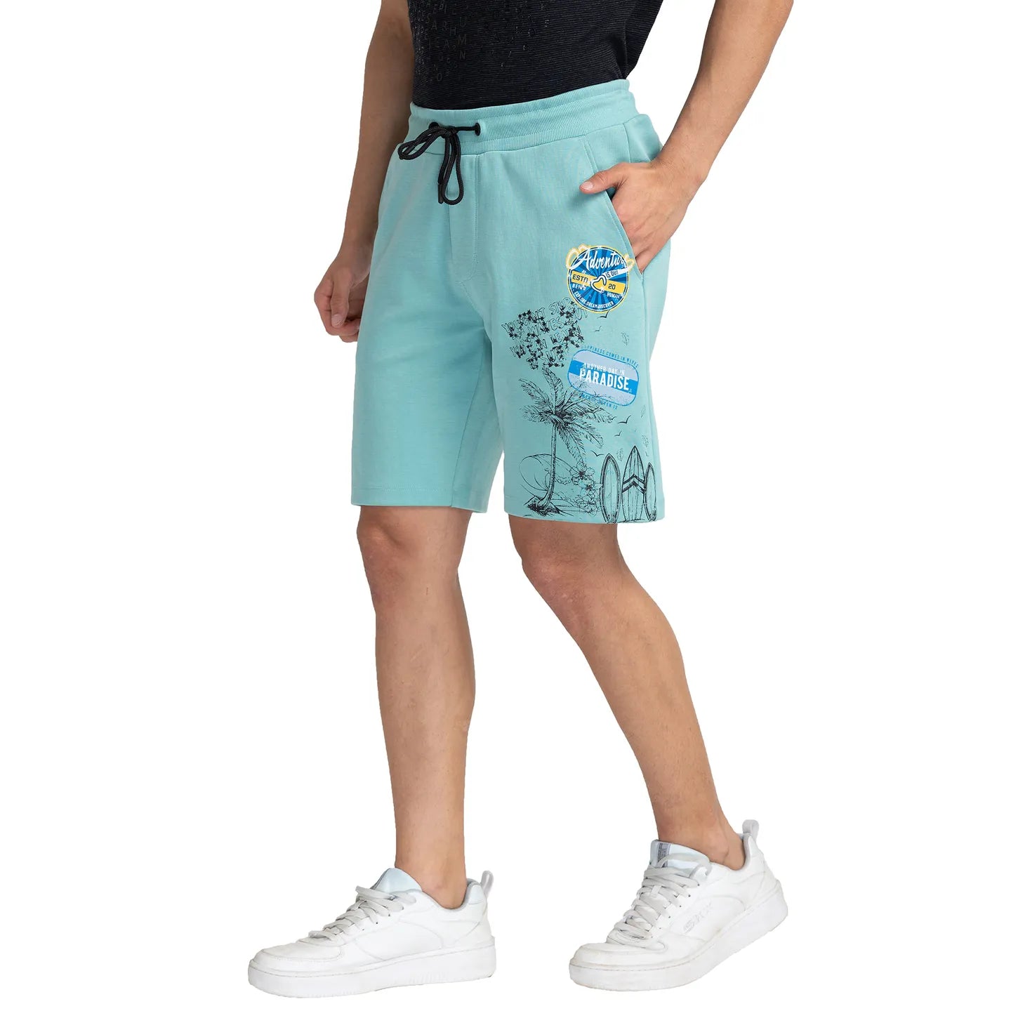 Being Human Clothing Men Regular Fit Shorts-Darkteal