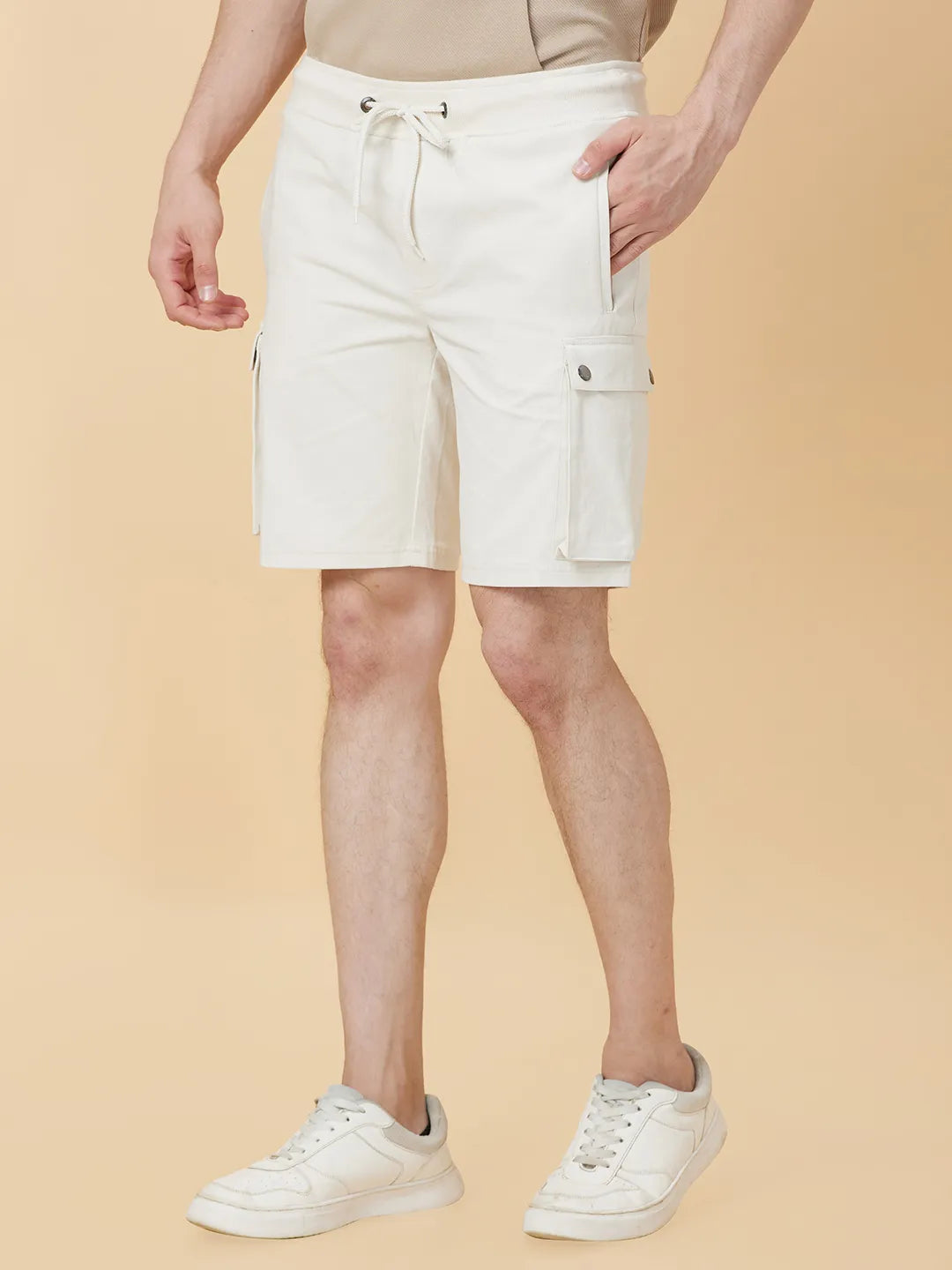 Being Human Clothing Men None Track Shorts-Chalk