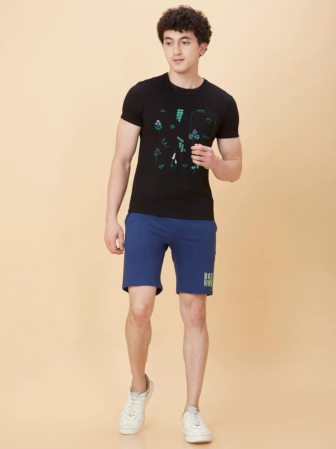 Being Human Clothing Men Regular Fit Track Shorts-Navy