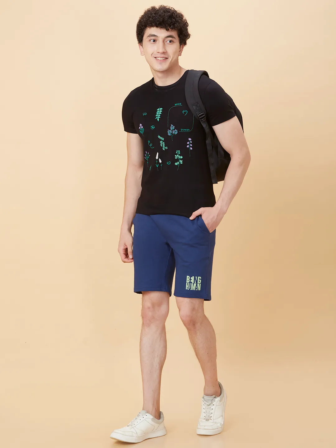 Being Human Clothing Men Regular Fit Track Shorts-Navy
