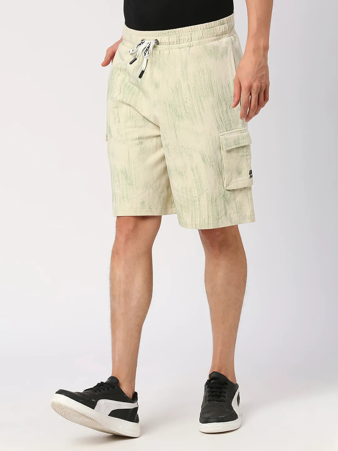 Being Human Clothing Men Regular Fit Track Shorts-Snow White