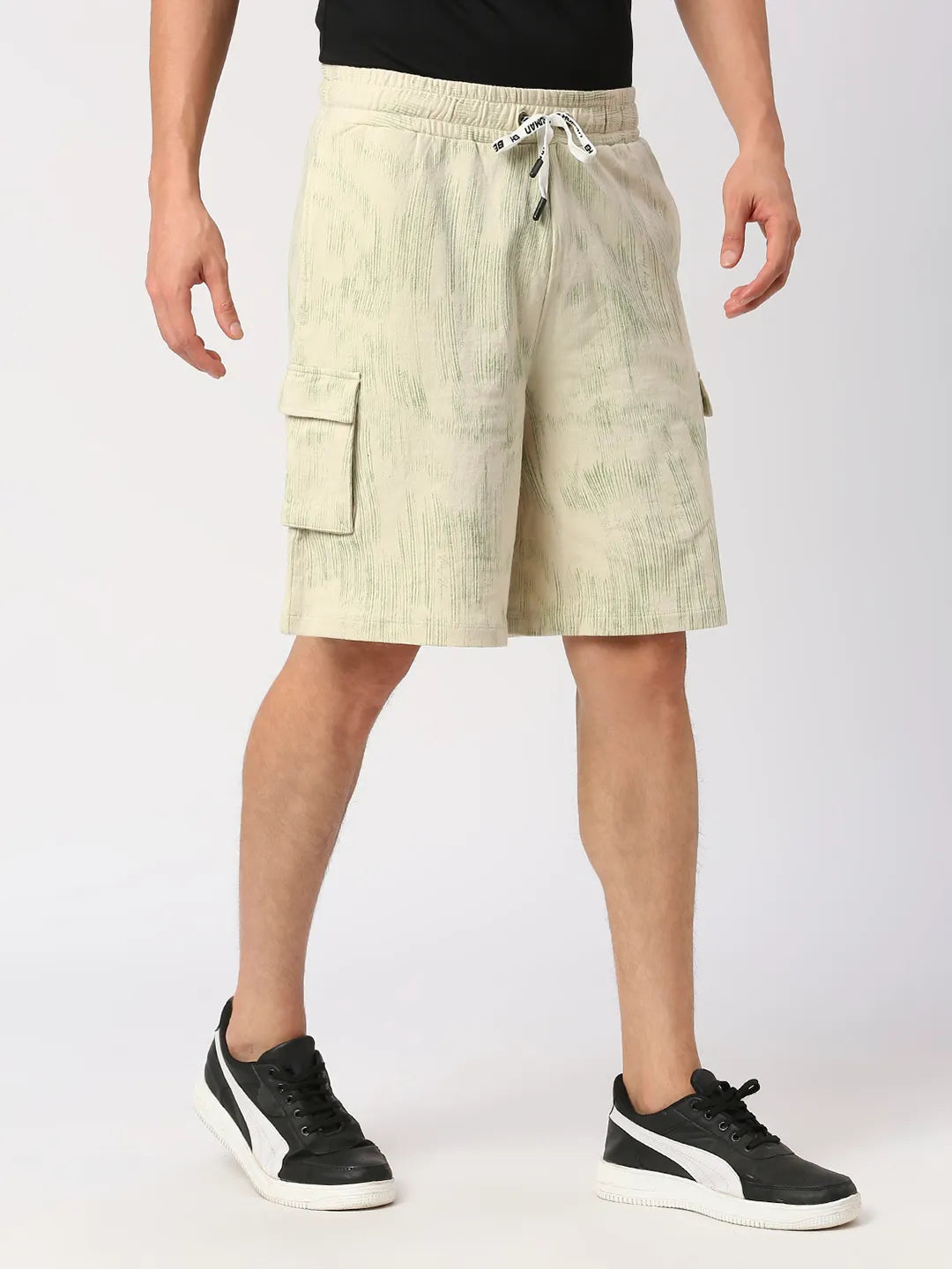 Being Human Clothing Men Regular Fit Track Shorts-Snow White