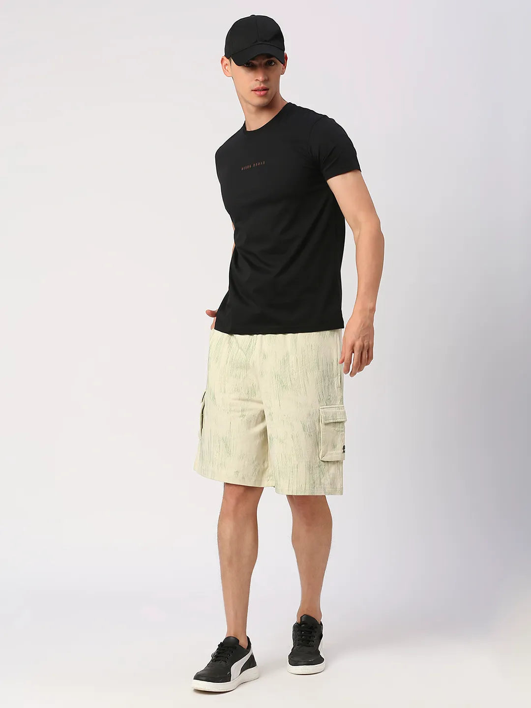 Being Human Clothing Men Regular Fit Track Shorts-Snow White