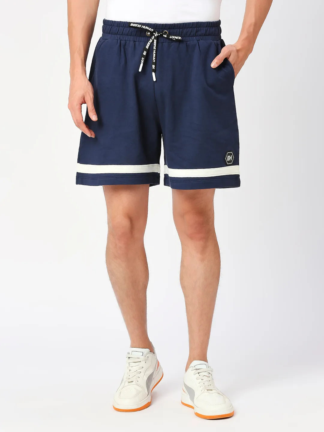 Being Human Clothing Men Regular Fit Track Shorts-Dress Blue
