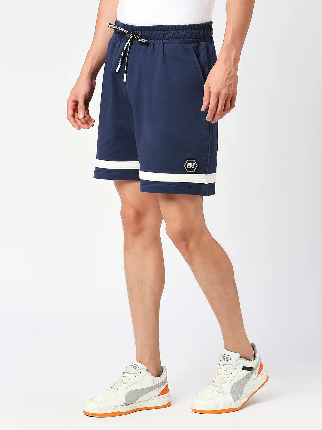 Being Human Clothing Men Regular Fit Track Shorts-Dress Blue