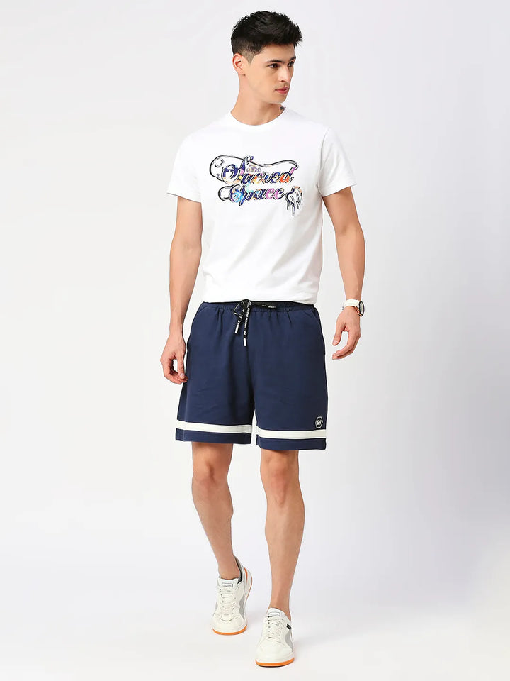 Blue Regular Fit Shorts For Men
