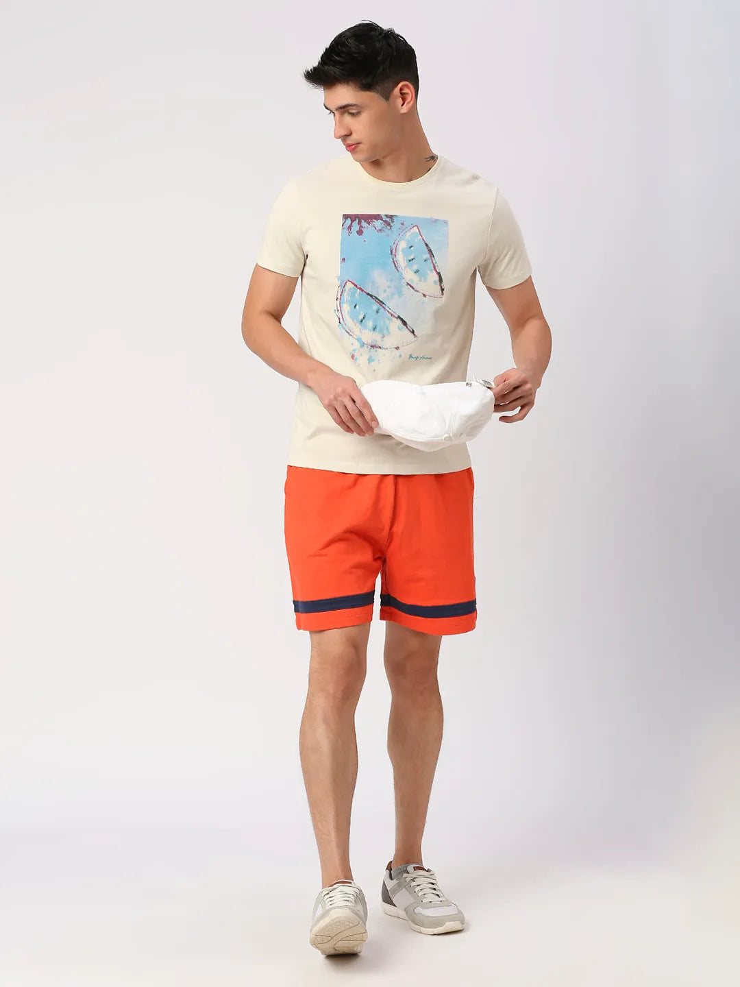 Being Human Clothing Men Regular Fit Track Shorts-Orange Com