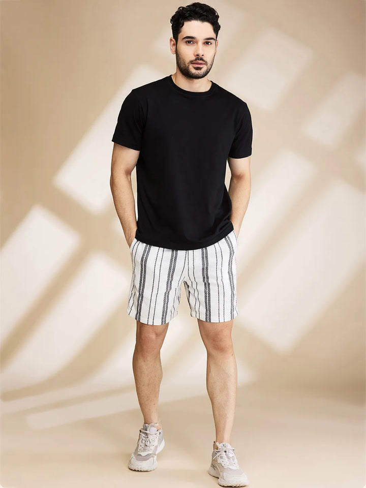 Grey Slim Fit Shorts For Men