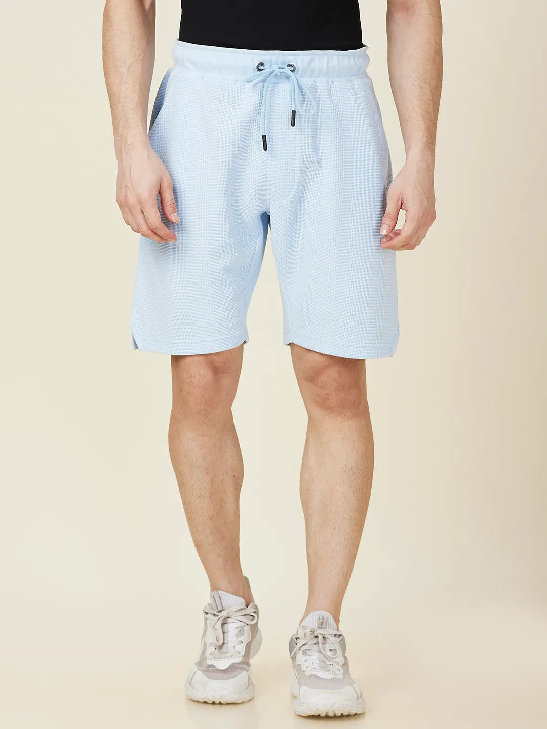 Being Human Clothing Men Blue Textured Shorts