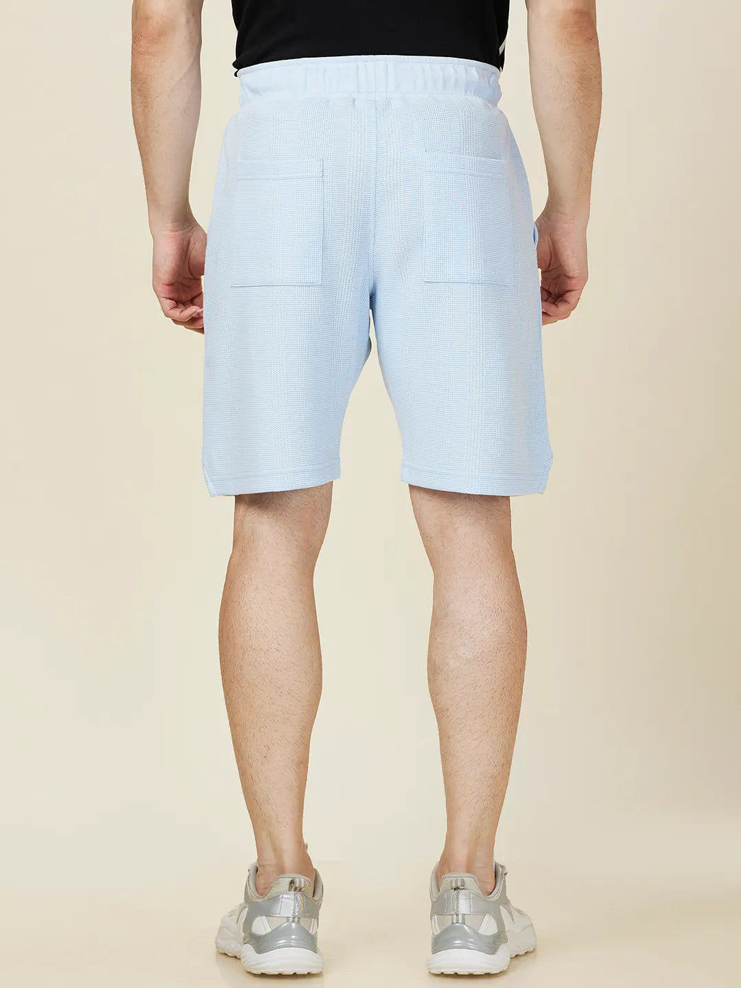 Being Human Clothing Men Blue Textured Shorts