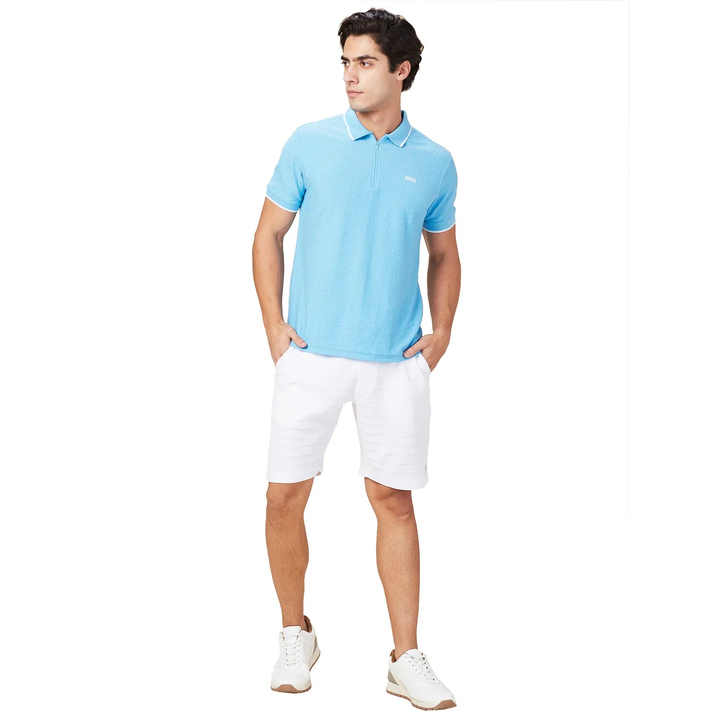 Being Human Clothing Men White Horizontal Stripes Shorts