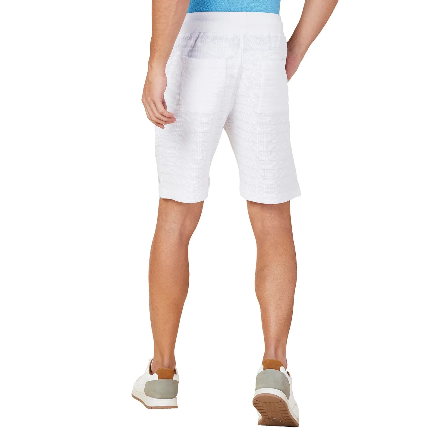 Being Human Clothing Men White Horizontal Stripes Shorts