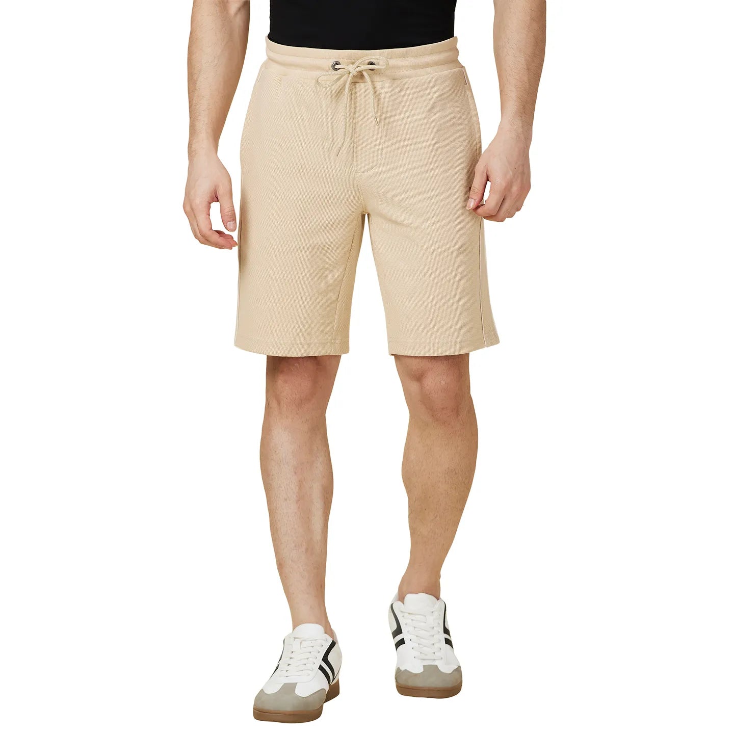 Being Human Clothing Men Beige Textured Shorts