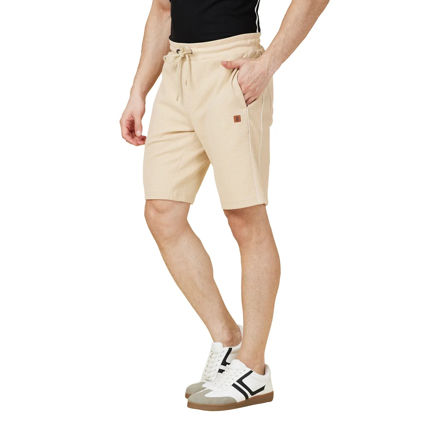 Being Human Clothing Men Beige Textured Shorts