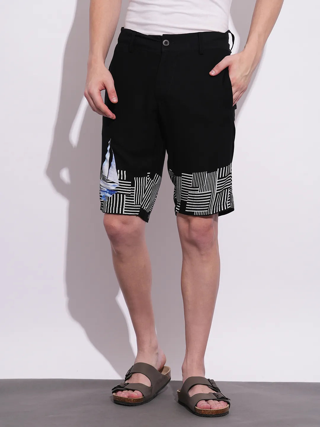 Being Human Clothing Mens-Bottom Shorts Black