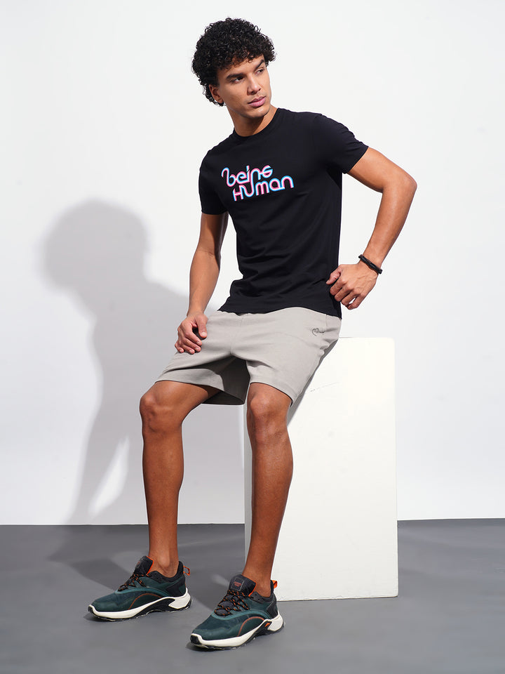 Grey Regular Fit Shorts For Men