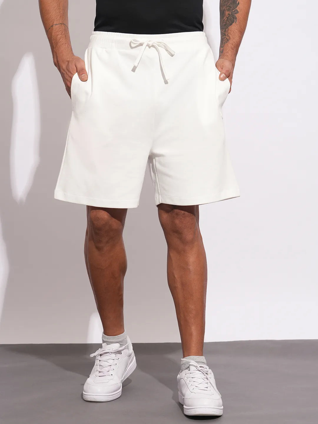 Being Human Clothing Mens-Bottom Shorts White