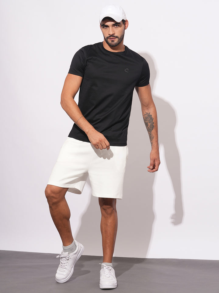 White Regular Fit Shorts For Men