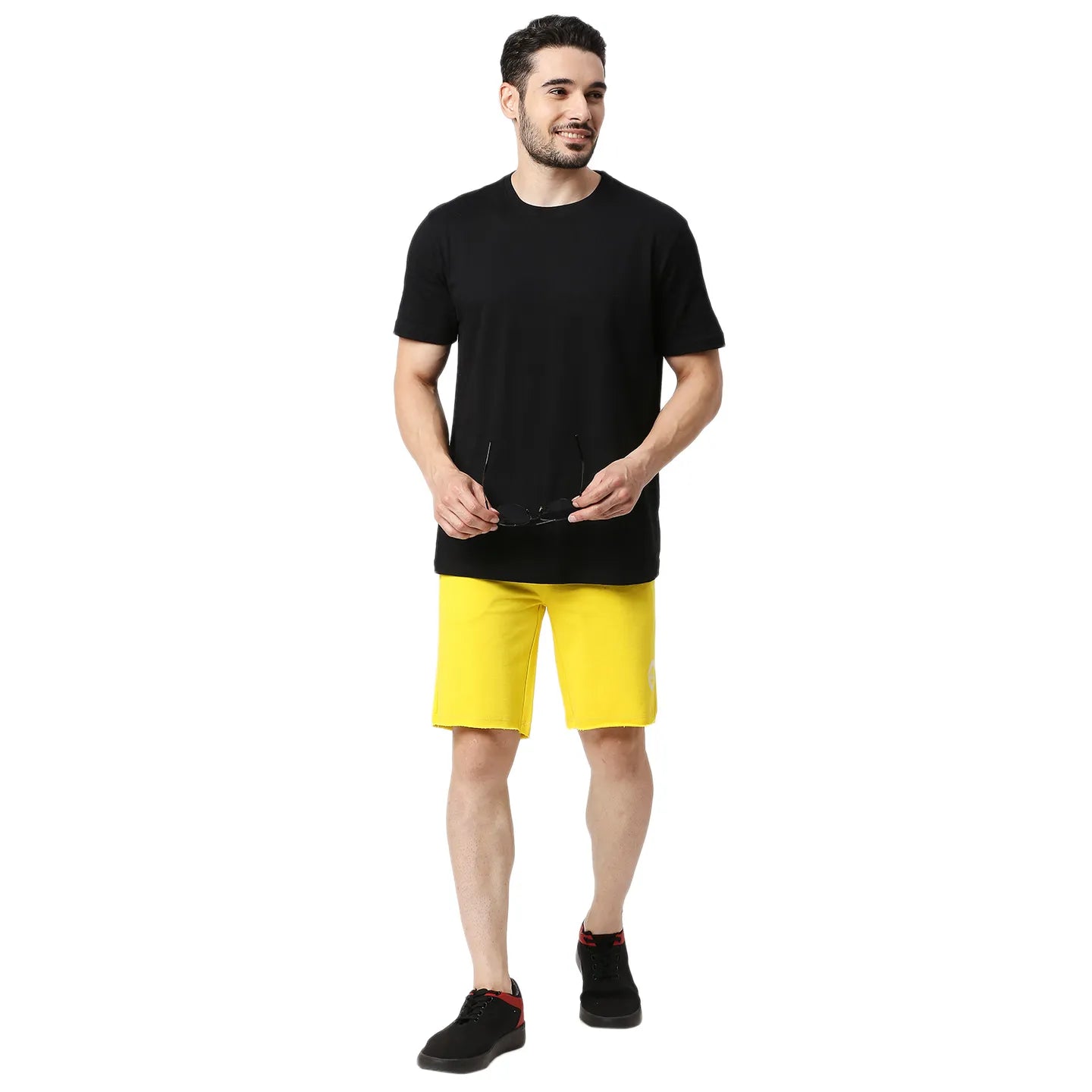 Yellow Regular Fit Men's Shorts by Being Human Clothing