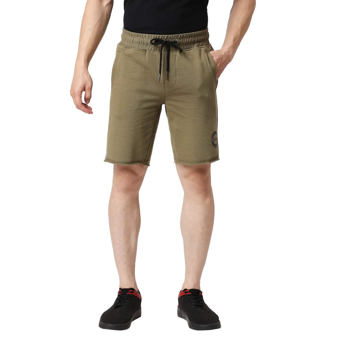 Olive Regular Fit Men's Shorts by Being Human Clothing