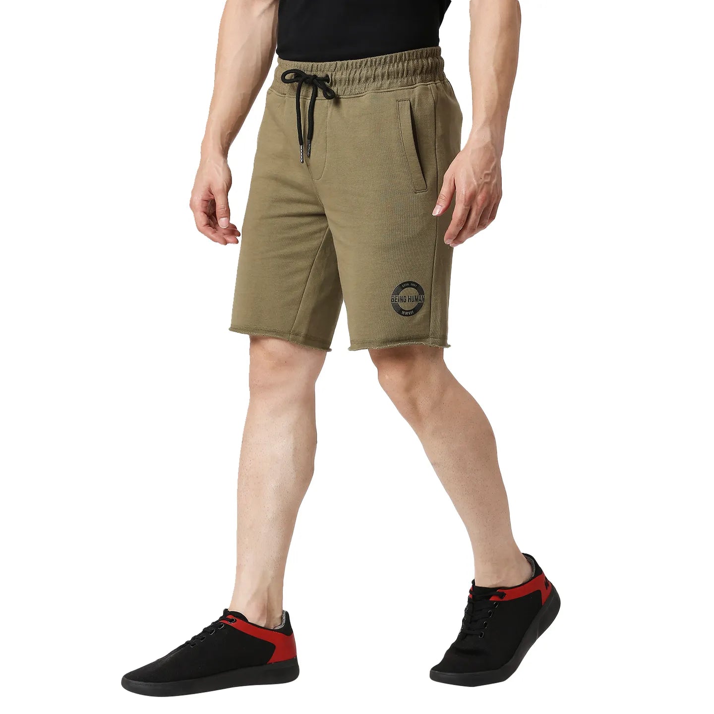 Olive Regular Fit Men's Shorts by Being Human Clothing