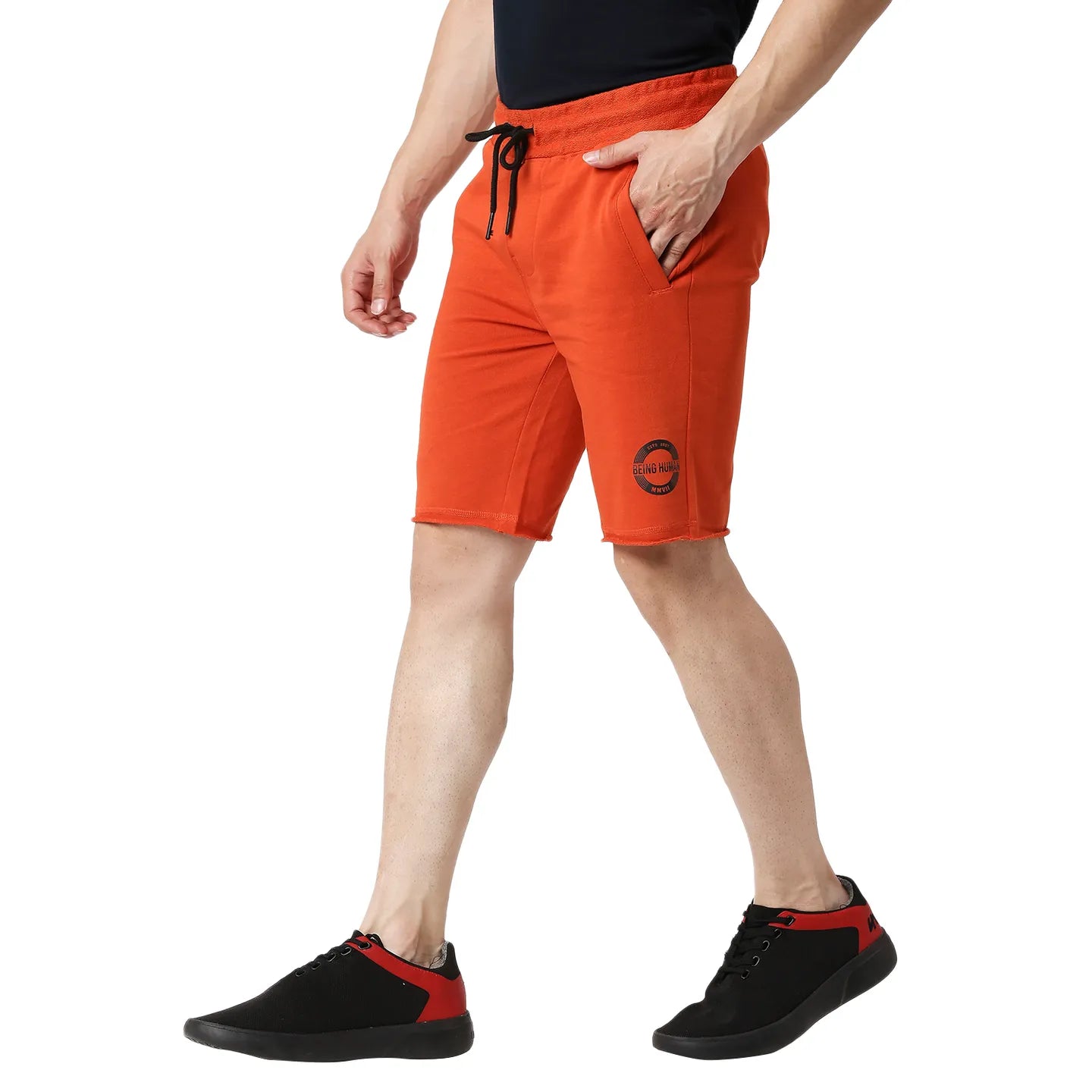Orange Regular Fit Men's Shorts by Being Human Clothing