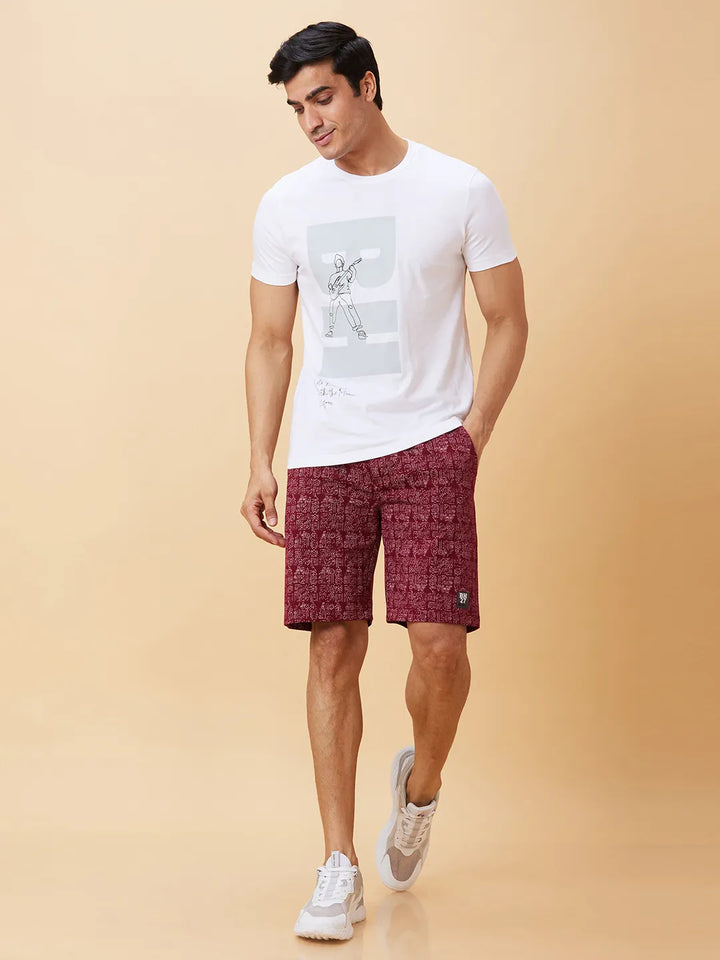Red Regular Fit Men's Shorts by Being Human Clothing