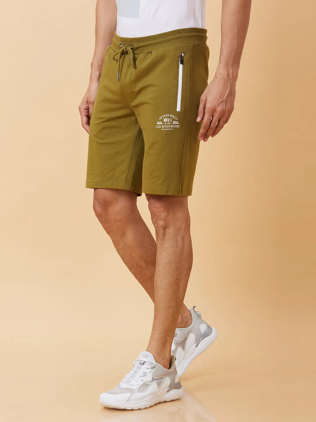 Being Human Clothing Men Regular Fit Shorts-Olive