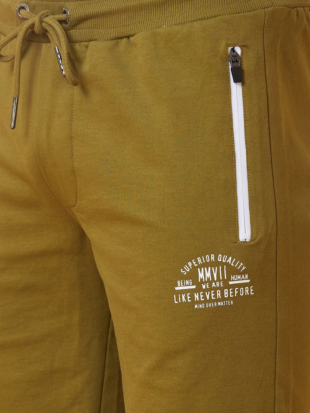 Being Human Clothing Men Regular Fit Shorts-Olive