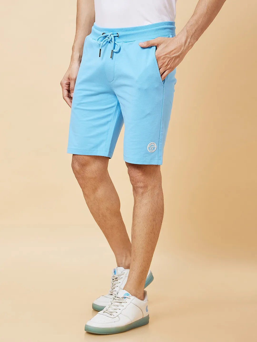 Being Human Clothing Men Regular Fit Shorts-Light Blue