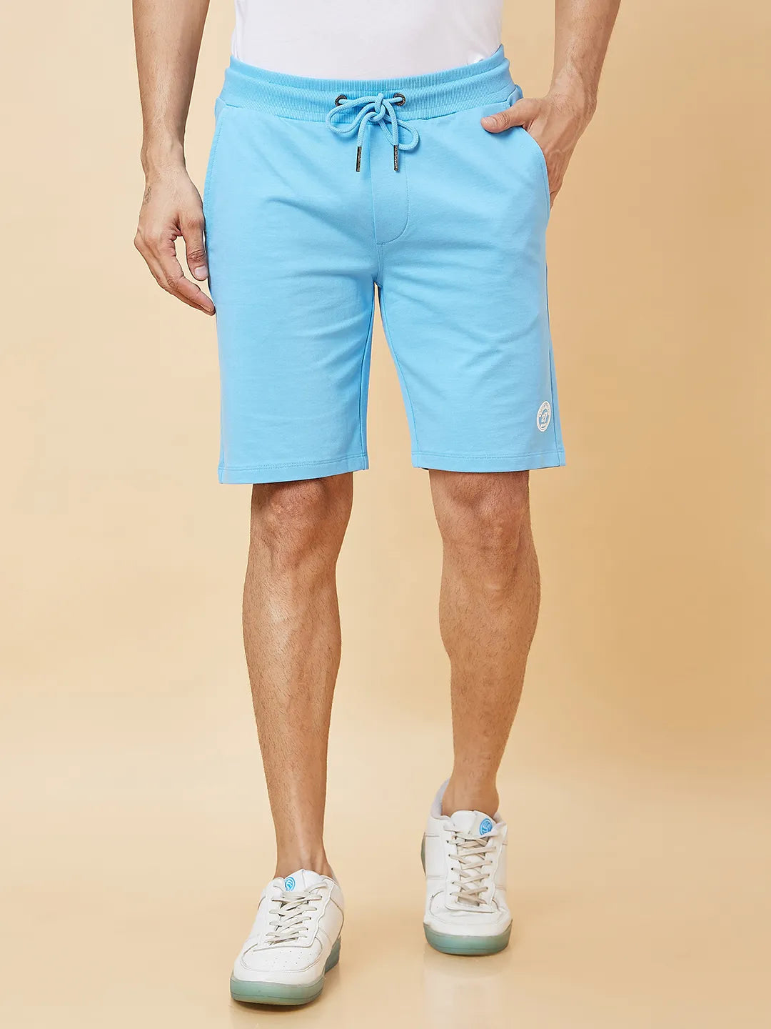 Being Human Clothing Men Regular Fit Shorts-Light Blue
