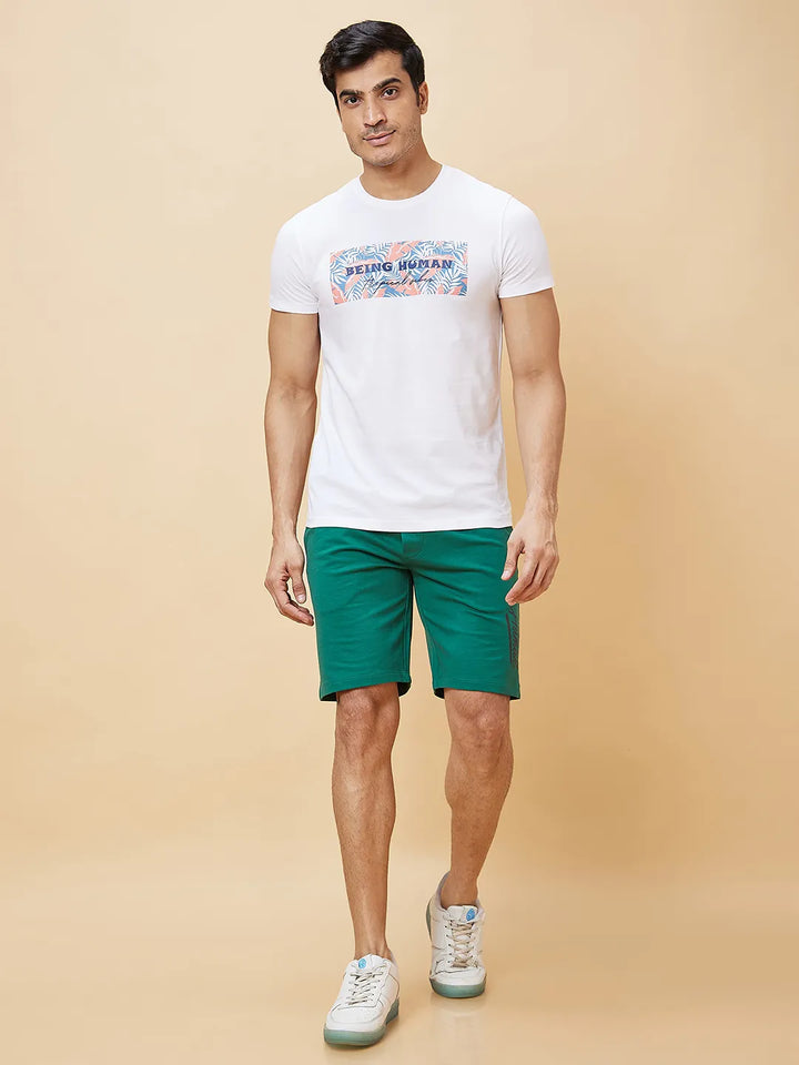 Green Regular Fit Men's Shorts
