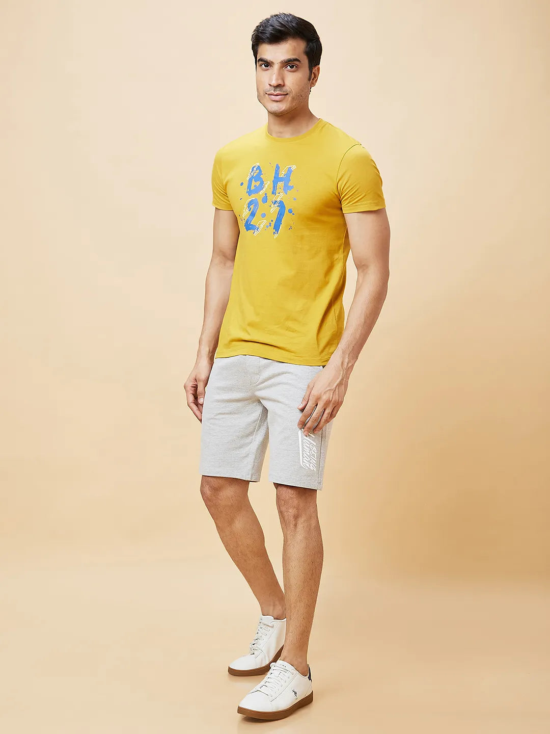 Grey Regular Fit Men's Shorts by Being Human Clothing
