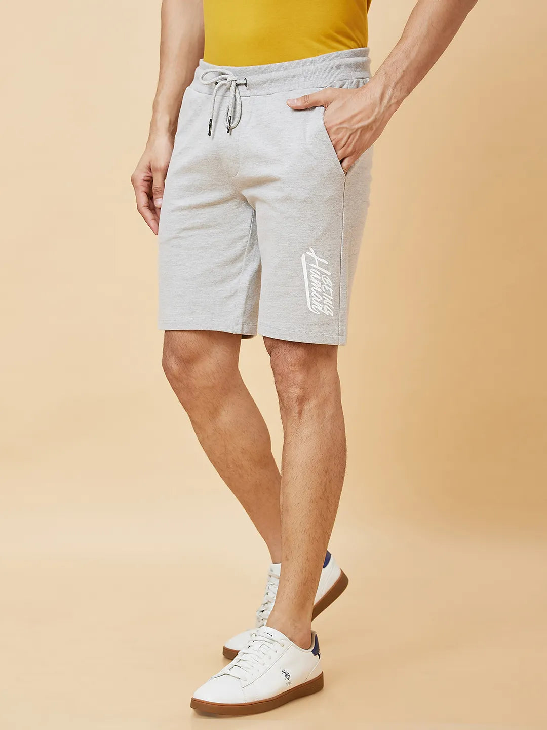 Grey Regular Fit Men's Shorts by Being Human Clothing