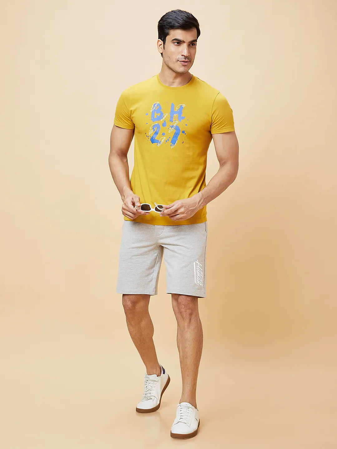 Grey Regular Fit Men's Shorts by Being Human Clothing