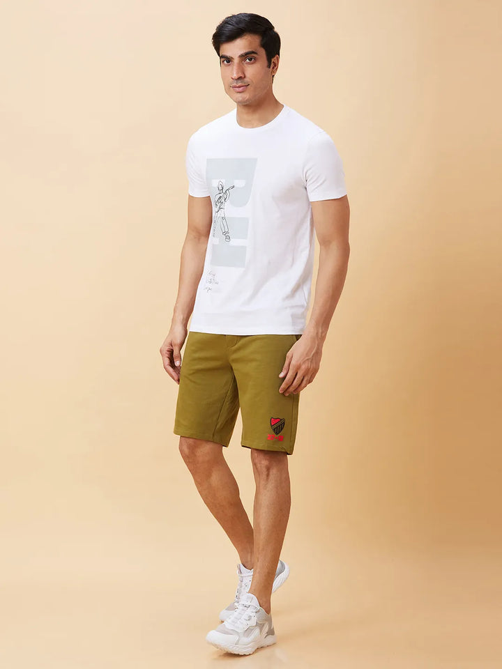 Olive Regular Fit Men's Shorts by Being Human Clothing