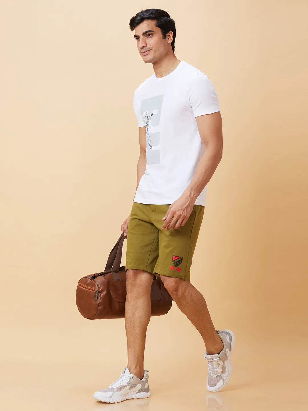Being Human Clothing Men Regular Fit Shorts-Olive