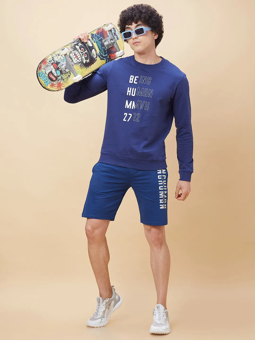 Being Human Clothing Men Regular Fit Shorts-Navy