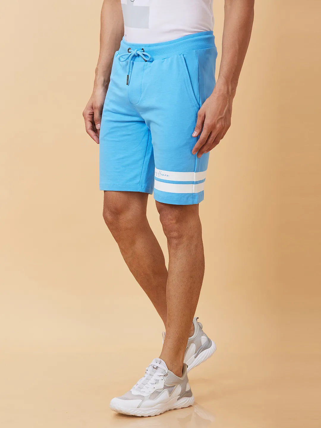 Being Human Clothing Men Regular Fit Shorts-Light Blue