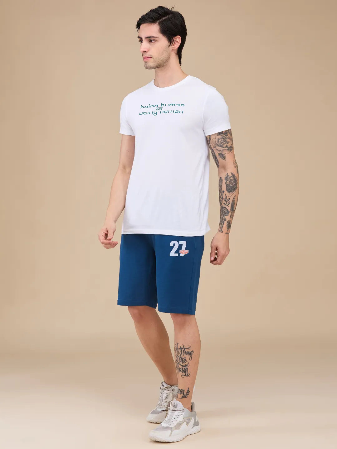 Being Human Clothing Mens-Bottom Shorts Navy