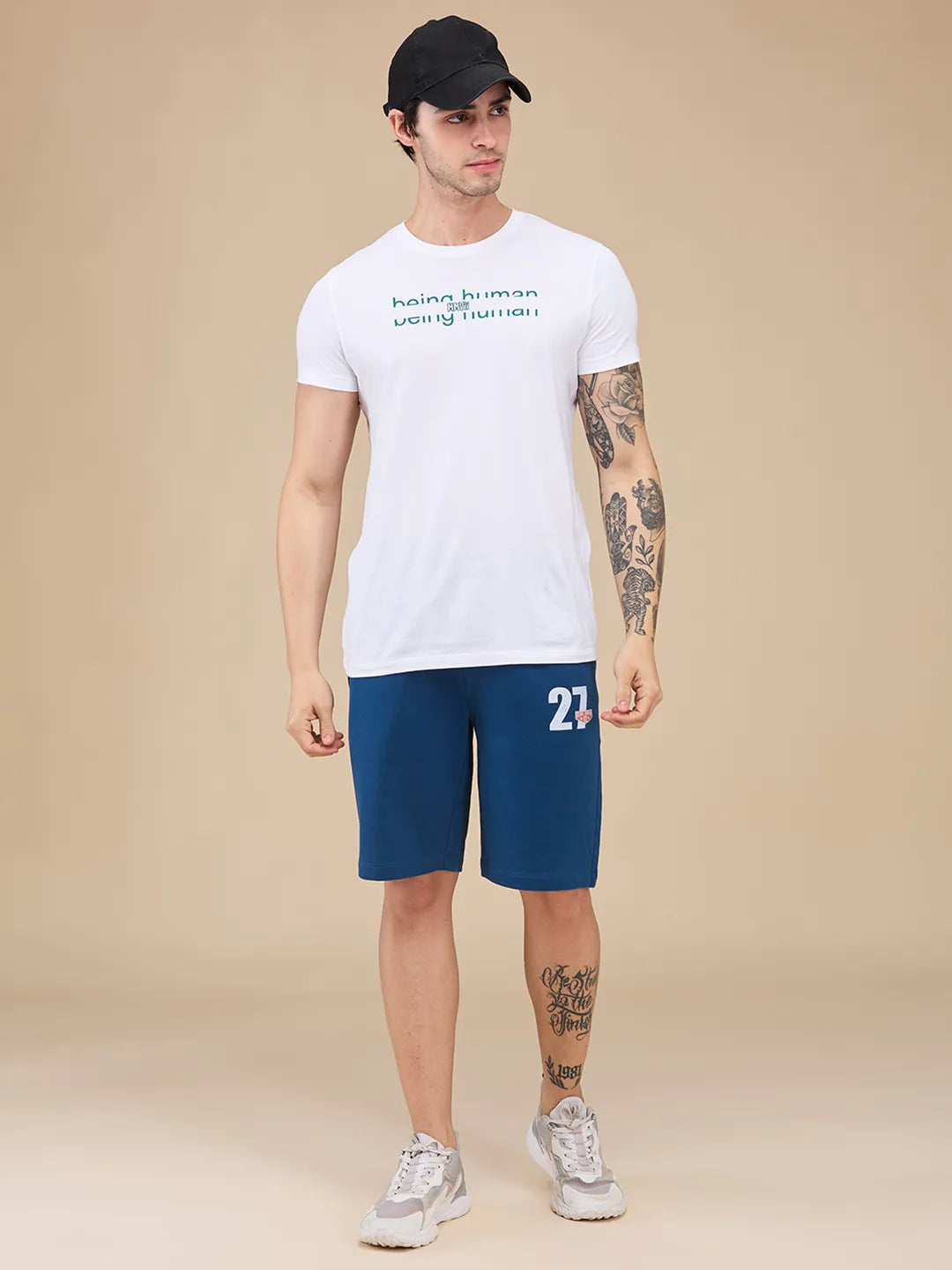 Being Human Clothing Mens-Bottom Shorts Navy