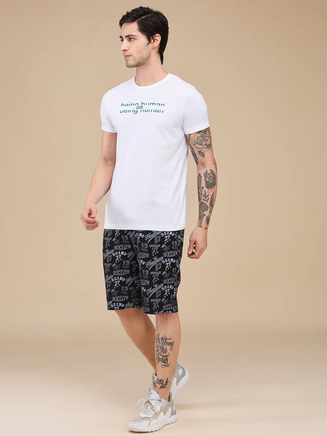 Being Human Clothing Mens-Bottom Shorts Black